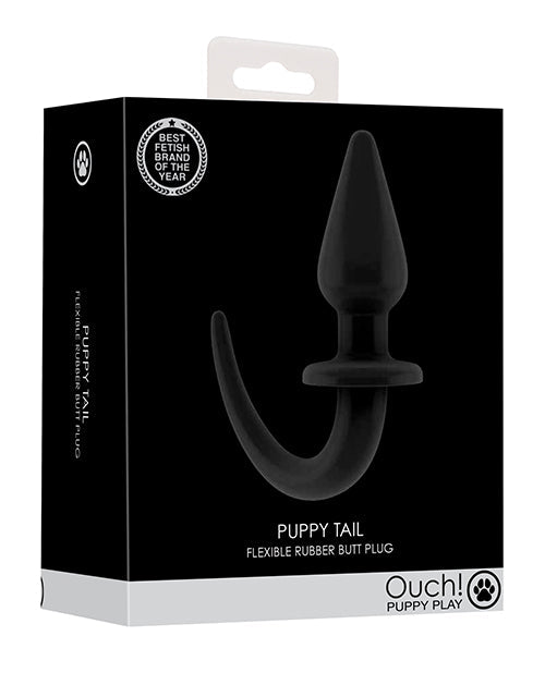 Ouch Puppy Play Tail Butt Plug - Black