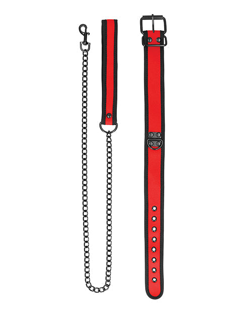 Shots Ouch Puppy Play Puppy Collar & Leash - Red