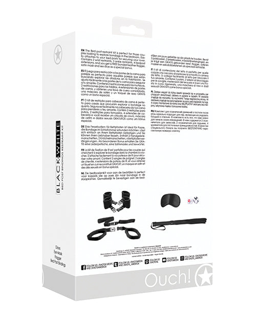 Kit de sujeción para cama (atar postes) blanco y negro