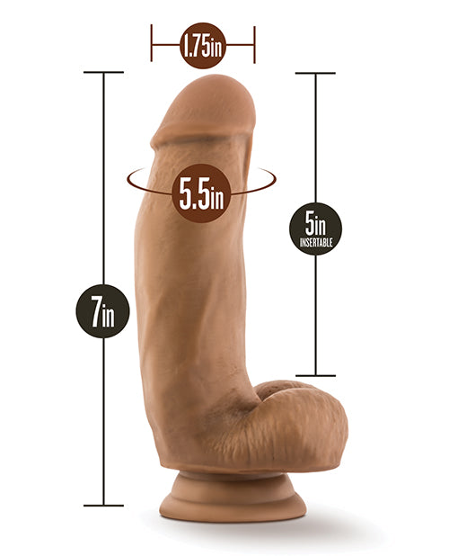 Dildo Dr. Samuel de 7" con testículos - Moca