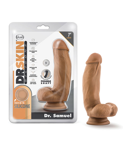 Dildo Dr. Samuel de 7" con testículos - Moca