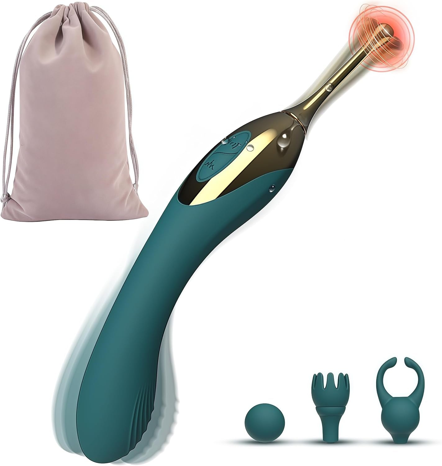 Vibrador PulseNova de Doble Punta para Clítoris y Punto G, 12 Modos, Impermeable