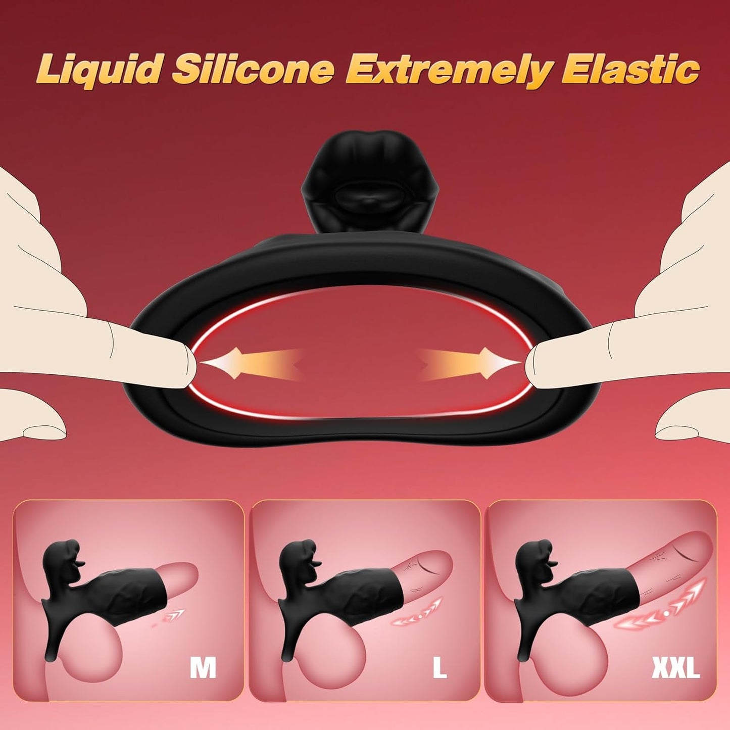 TongueShock Vibrating Cock Sleeve with Clit Stimulator