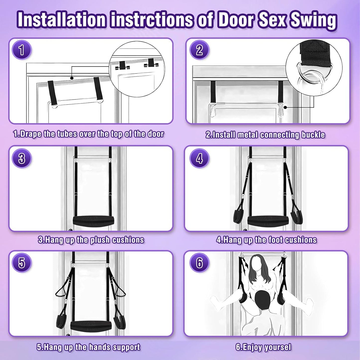Kit de sujeción para columpio sexual de puerta 2 en 1 NoctyraX