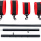 Barra separadora InfernoGrip rojo brillante con esposas peludas