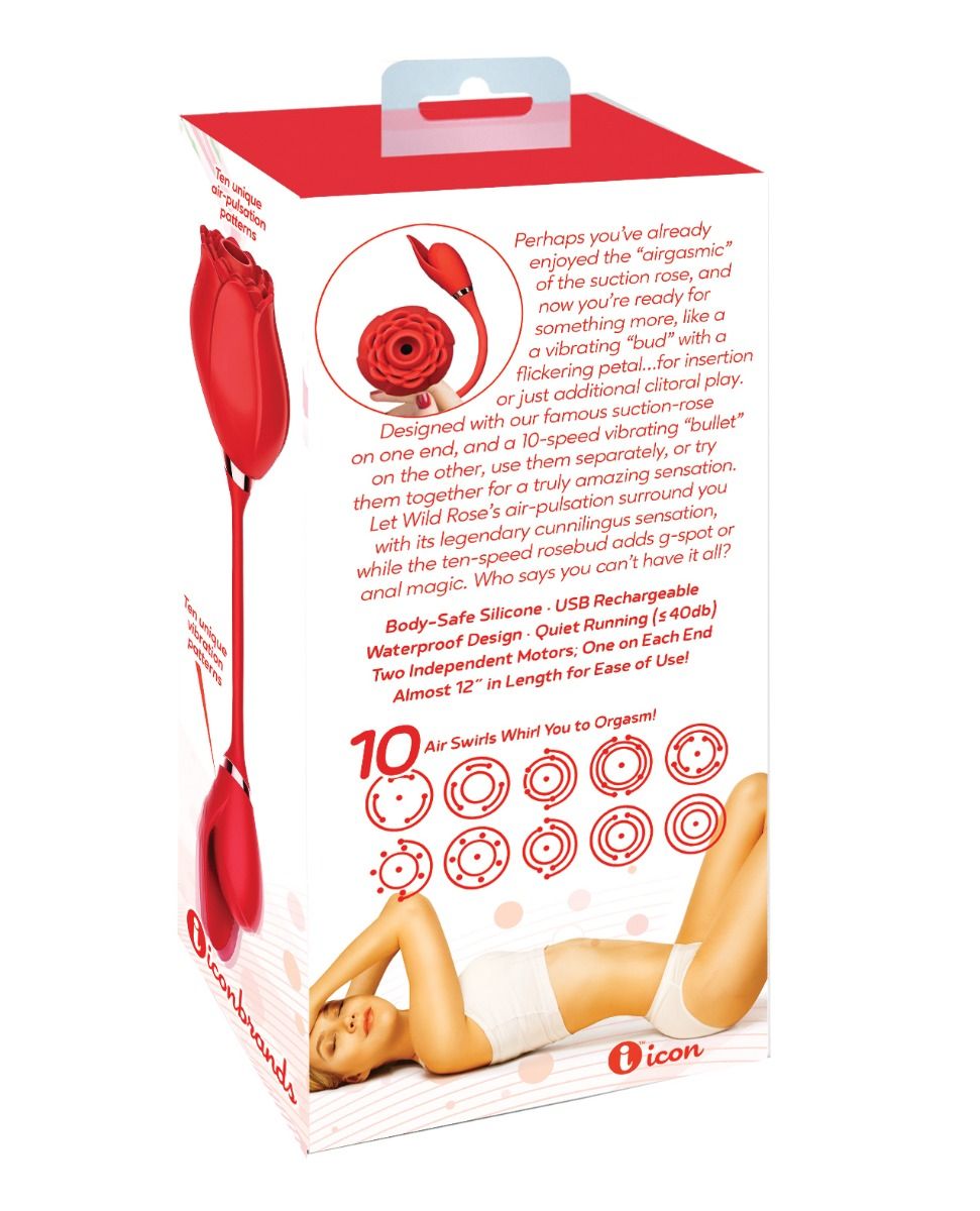 Vibrador de succión y bala Wild Rose - Rojo