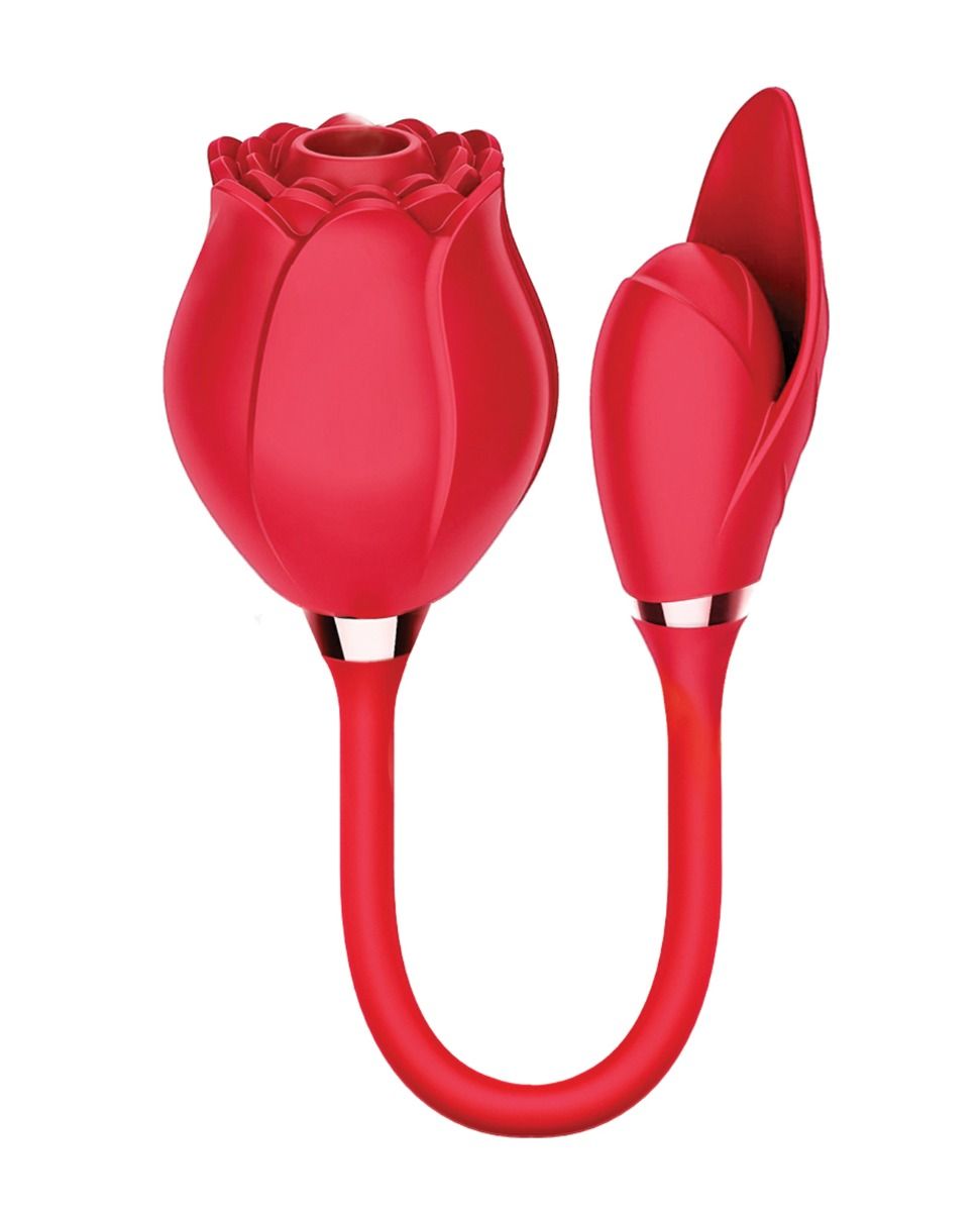 Vibrador de succión y bala Wild Rose - Rojo