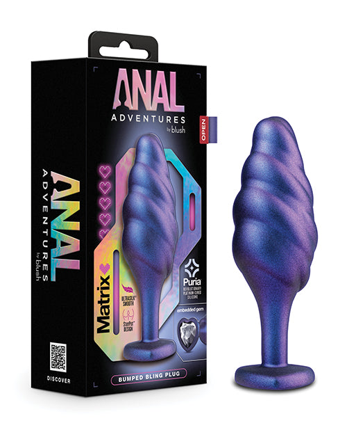Anal Adventures Matrix Bumped Bling Plug - Sapphire