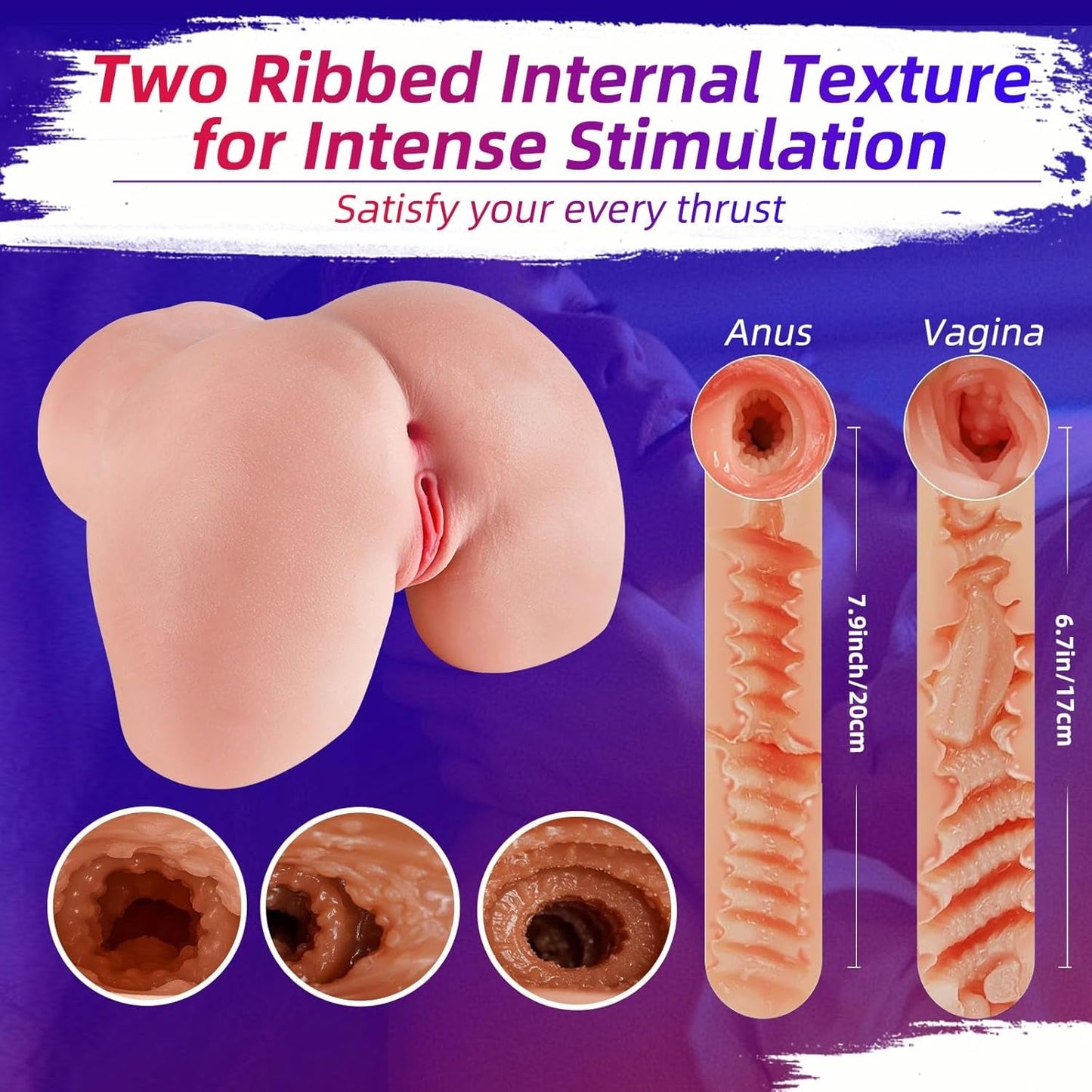 Poupée sexuelle portable LuxeGrip 2,7 kg | Kit de masturbateur double canal