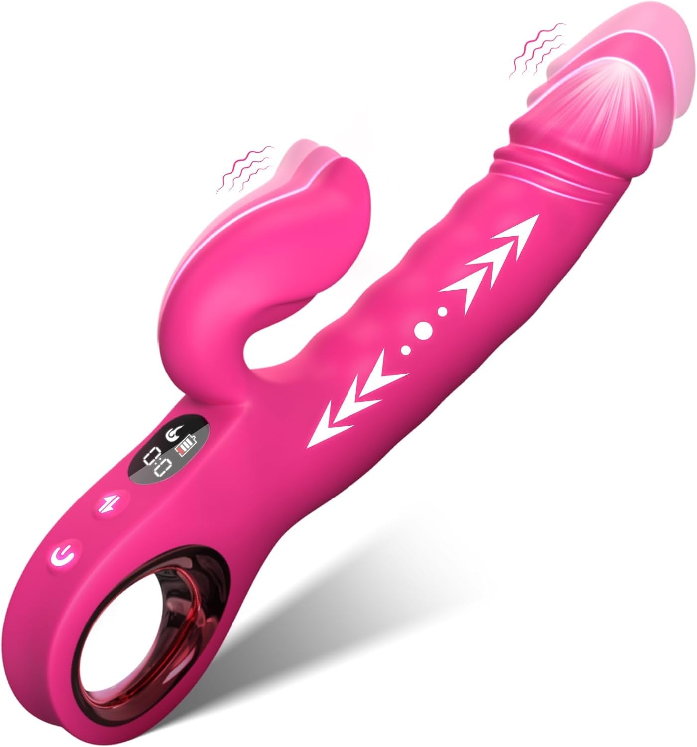 Vibrador LuxeWave LCD para conejito, 7 modos, carga magnética