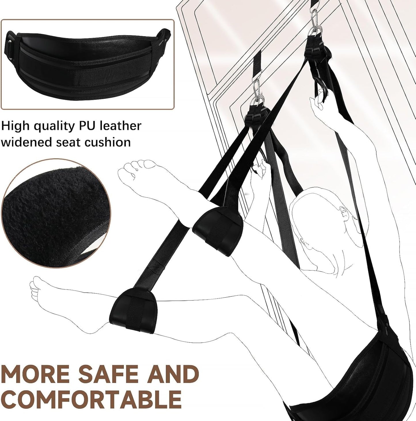 Columpio sexual para puerta SilvarisX con asiento de 300 lb