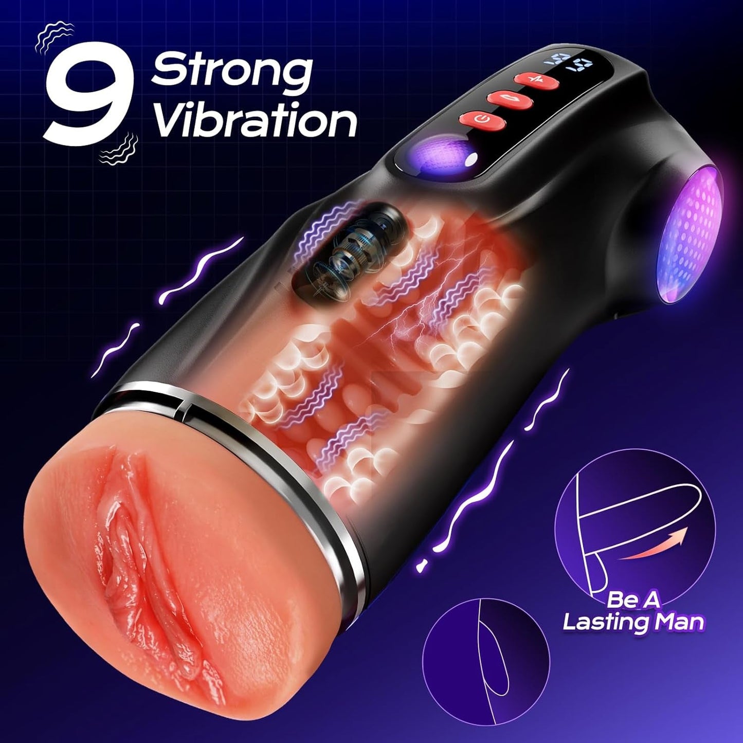 Vibrador Stroker de 3 Fundas SynapseX AI Pocket Pussy
