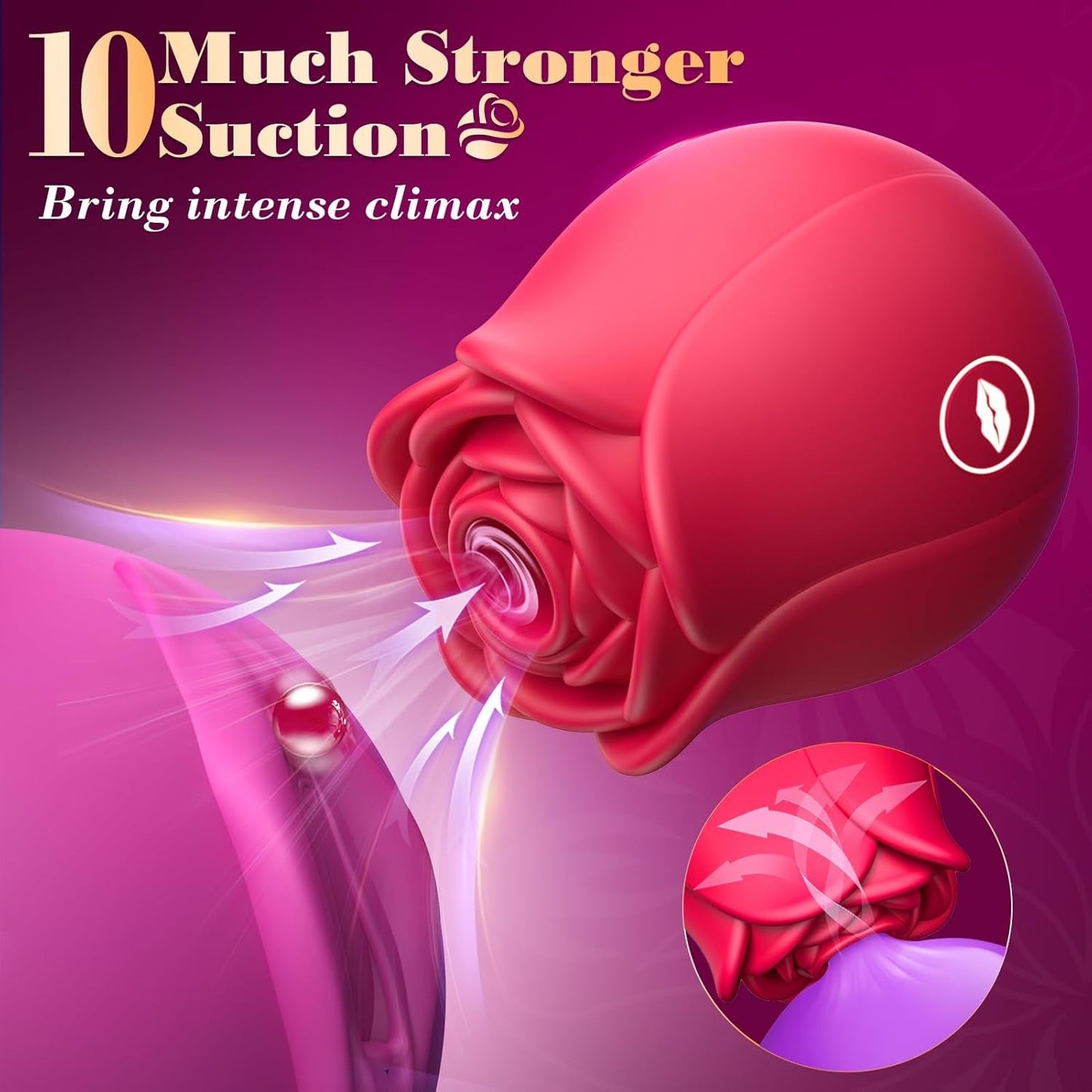 SerevynX Rose Clit Sucker 10 Modes App Étanche Silencieux