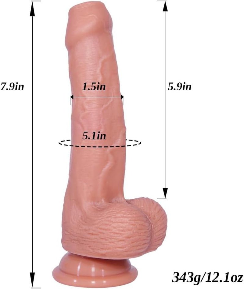 Prépuce 8 pouces Dildo réaliste en silicone avec ventouse