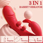 DualRose Rabbit Vibrator 16 Modes Flapping G-Spot Clit Toy