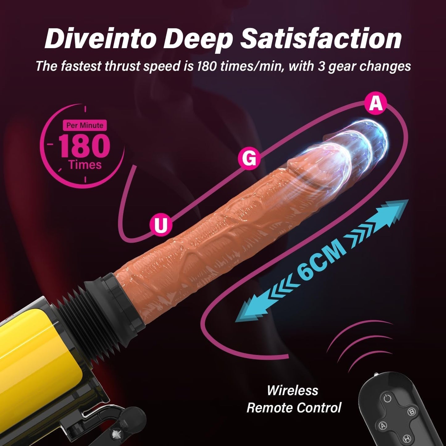 Máquina sexual con empuje y calentamiento FlexPulse Portable