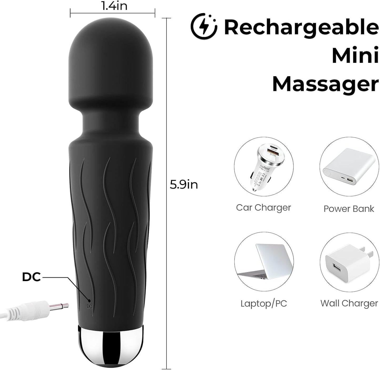 NoirRelief Black Clitoral Wand Vibrator