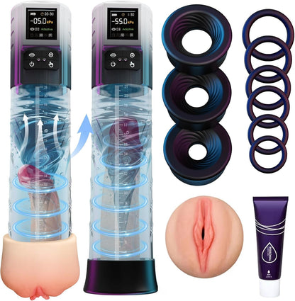 AdaptiX Bomba para pene 6 modos LCD adaptable