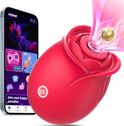 AurevynX Rose Chupador de Clítoris Control por Aplicación 9 Modos Impermeable