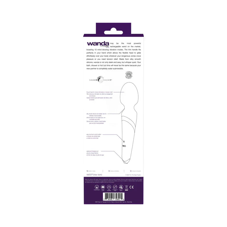VeDO Wanda Vibrateur baguette rechargeable violet foncé