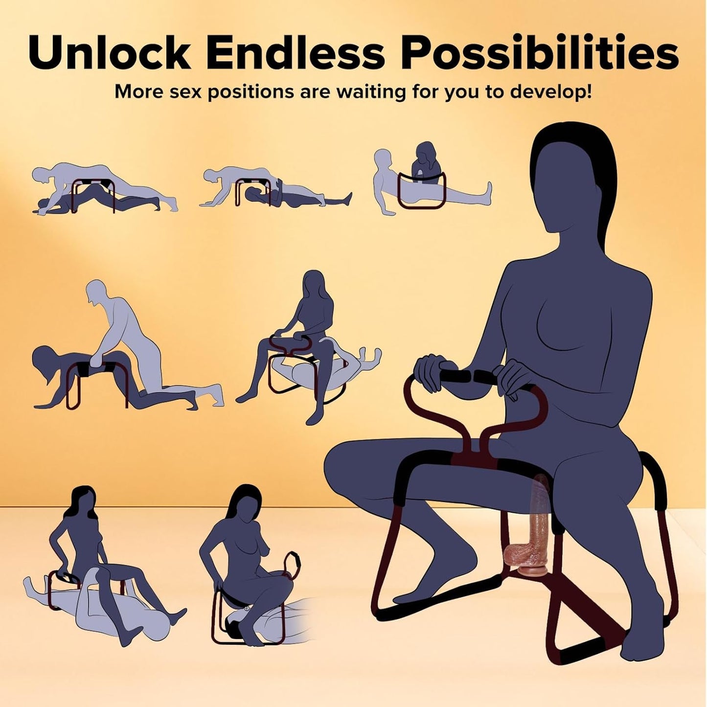 Chaise sexuelle réglable AeroBounce avec support de gode