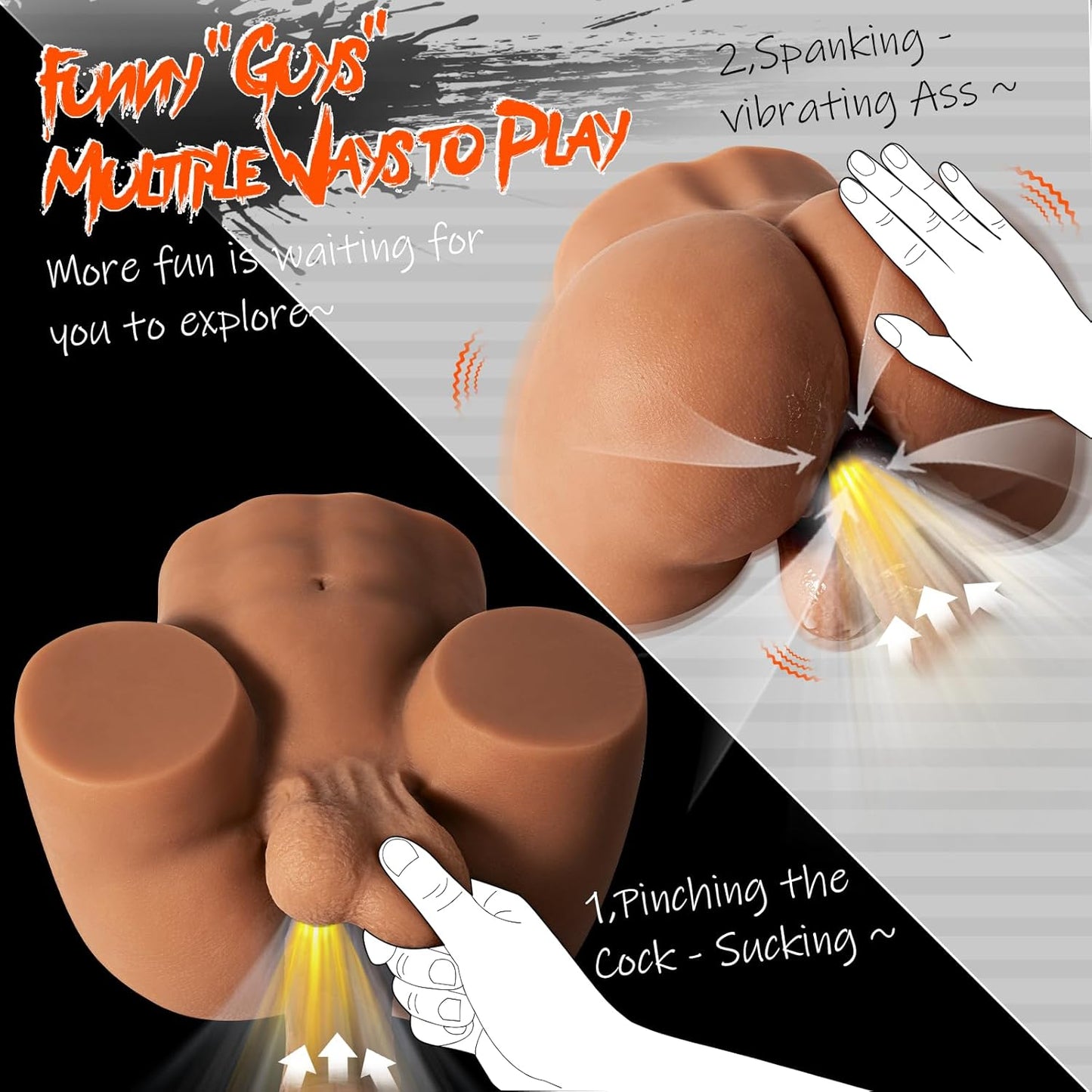 PeepTremor Vibrating 10lbs Anus & Testicles Sex Doll