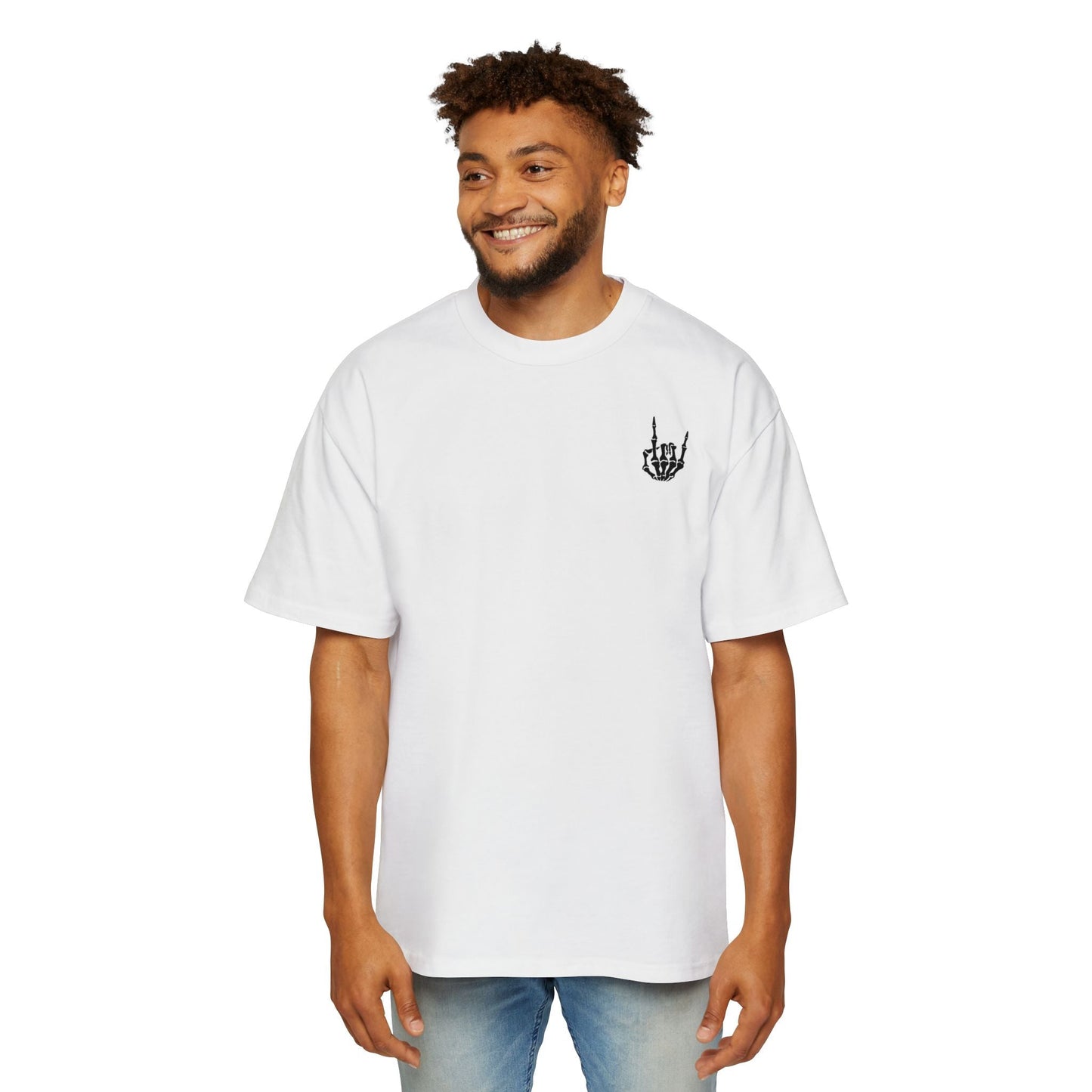 Camiseta extragrande con calavera y rosas de EA para hombre