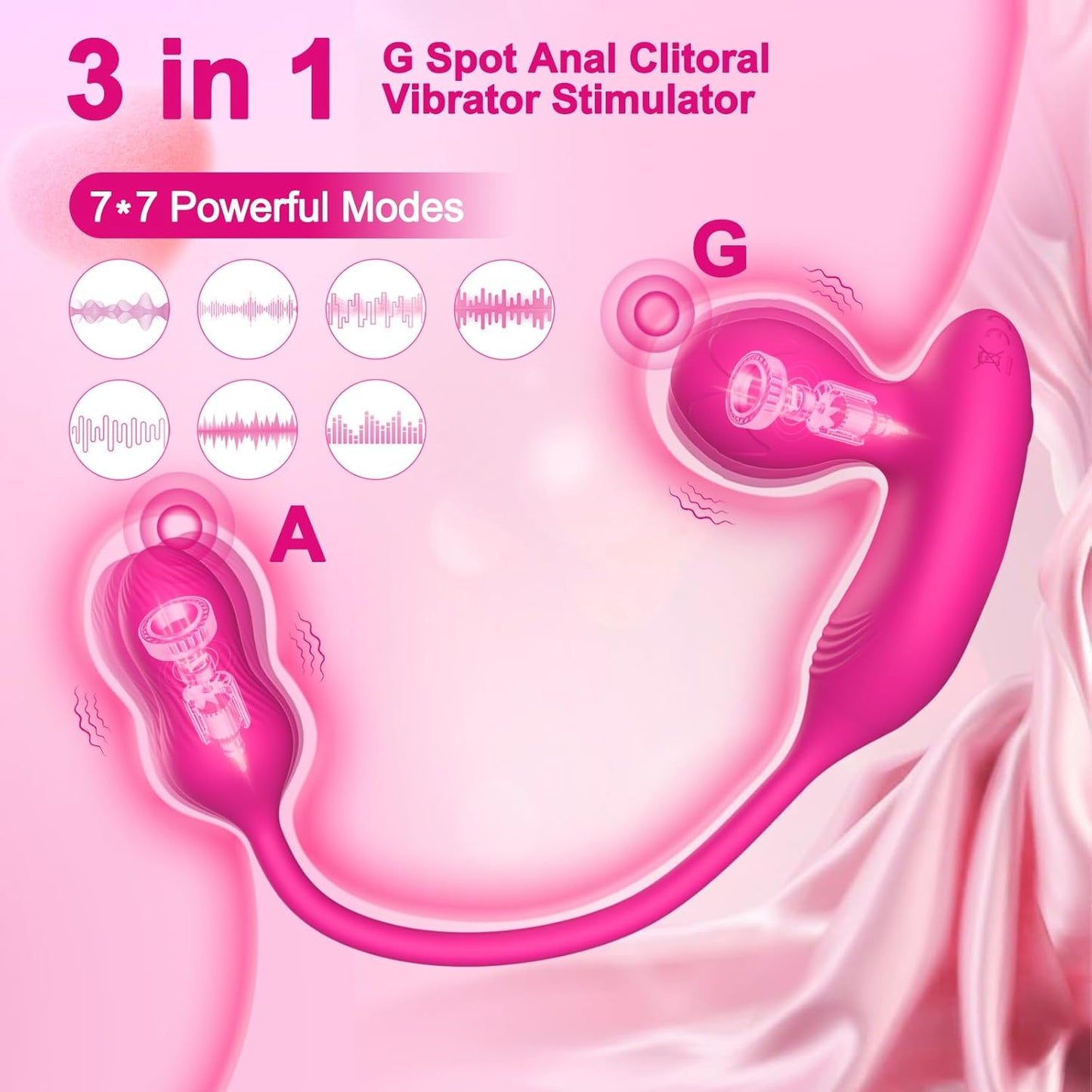 Vibrador de bragas anales para punto G PulseCharm para parejas