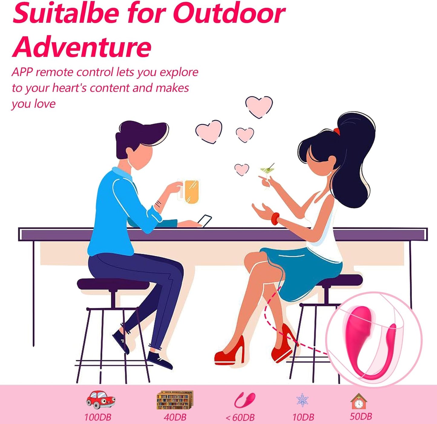 Vibrador de huevo remoto PulsePlay con control por aplicación