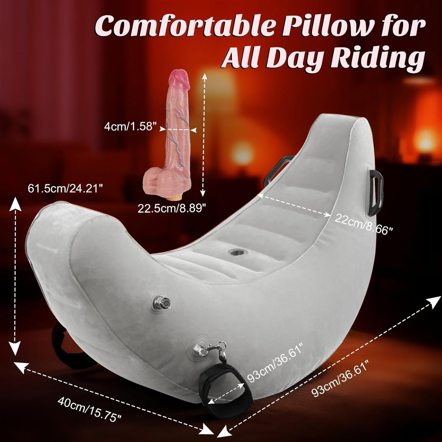 Almohada sexual hinchable RideCore Motion con dildo vibrador