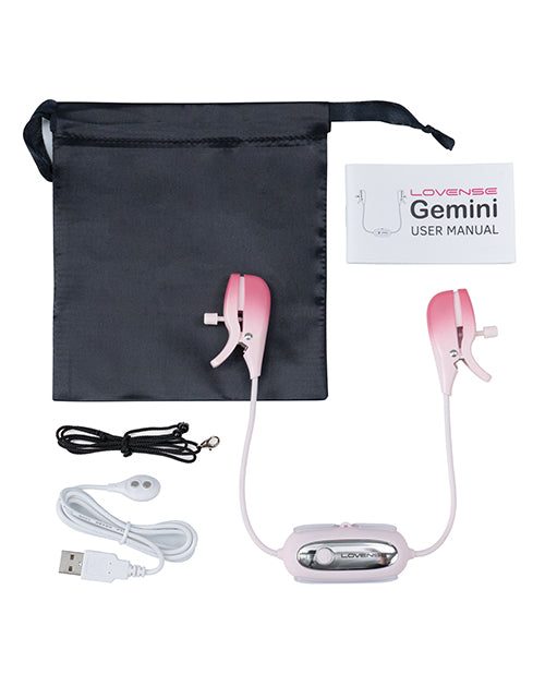 Pinzas vibradoras para pezones Lovense Gemini - Rosas