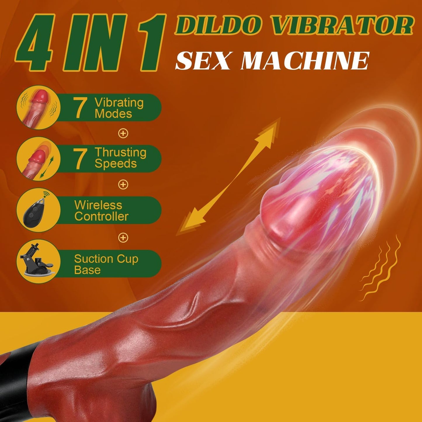Máquina vibradora dildo de empuje EchoPress