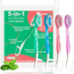 Cepillo de Dientes de Viaje Desechable 5 en 1 Morning After con Pasta Dental, Hilo Dental y Limpiador Lingual