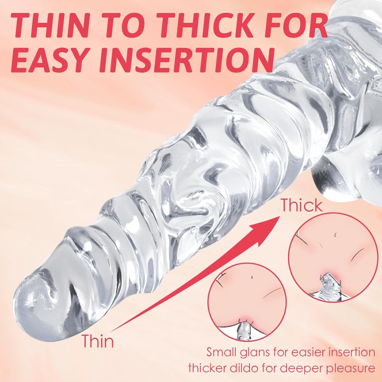 Dildo avanzado transparente MoonRipple de 29,97 cm