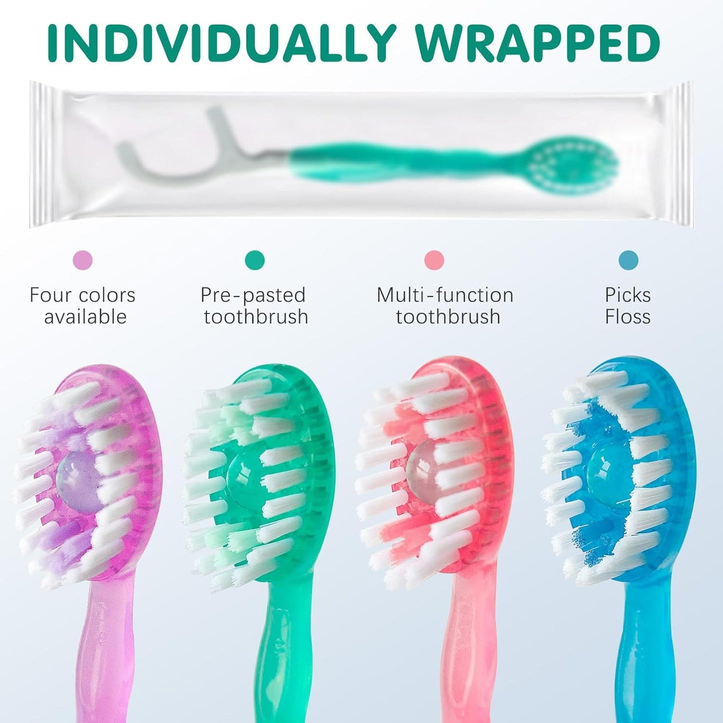 Cepillo de Dientes de Viaje Desechable 5 en 1 Morning After con Pasta Dental, Hilo Dental y Limpiador Lingual