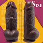 EclipseProbe Extra Thick Ebony Realistic Dildo | 8.46" Dual-Layer Silicone with Suction