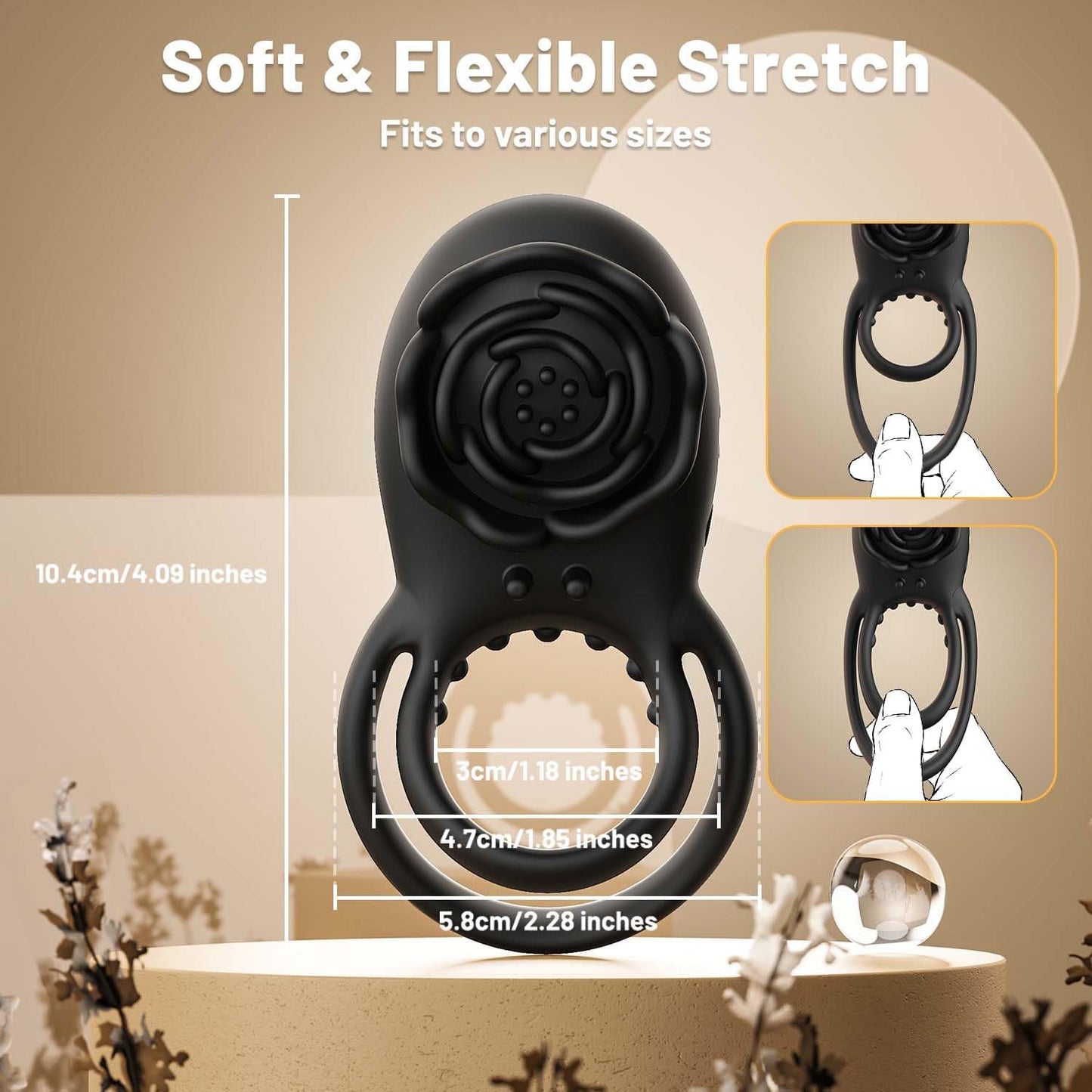 Anneau pénien vibrant SilkOasis et stimulateur clitoridien