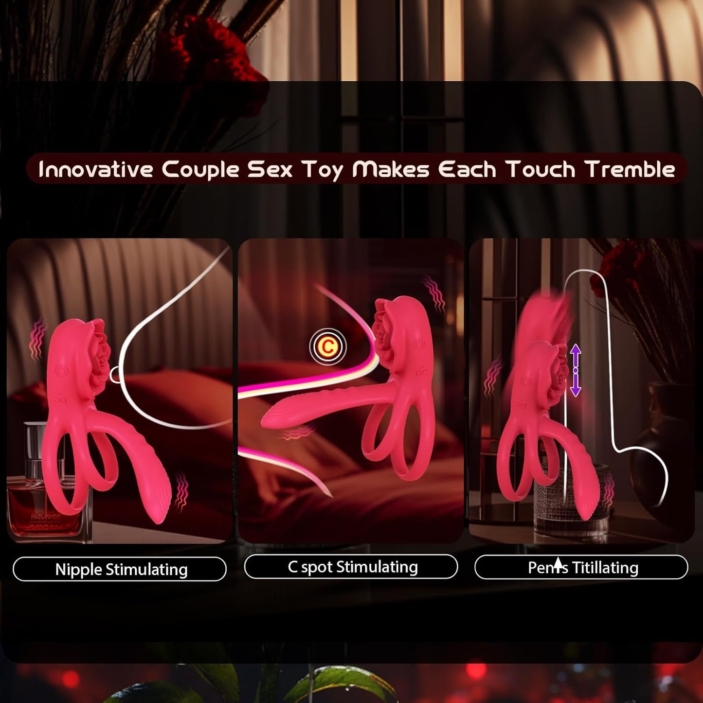 Anillo vibrador para pene y estimulador de clítoris MechaGlide
