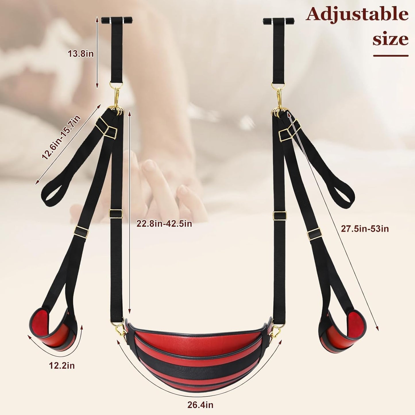 VelatriX Columpio sexual para puerta 2 en 1, ajustable, 227 kg