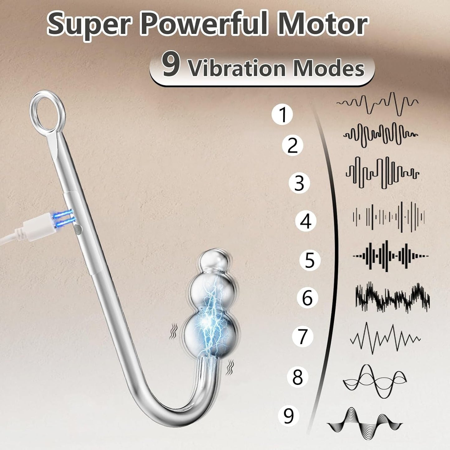 VibeBound Vibrating Anal Hook Bondage para cuello y muñeca