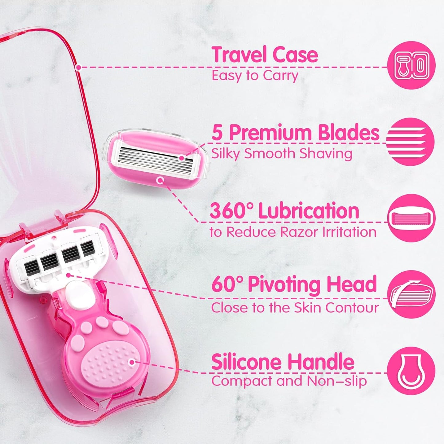 Maquinilla de Afeitar de Viaje para Después de la Mañana para Mujeres