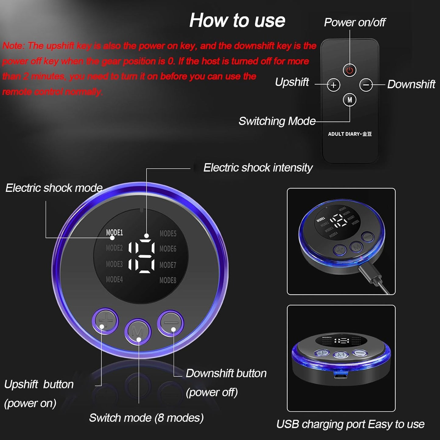 SereneGlow Perlas anales de silicona con descarga eléctrica