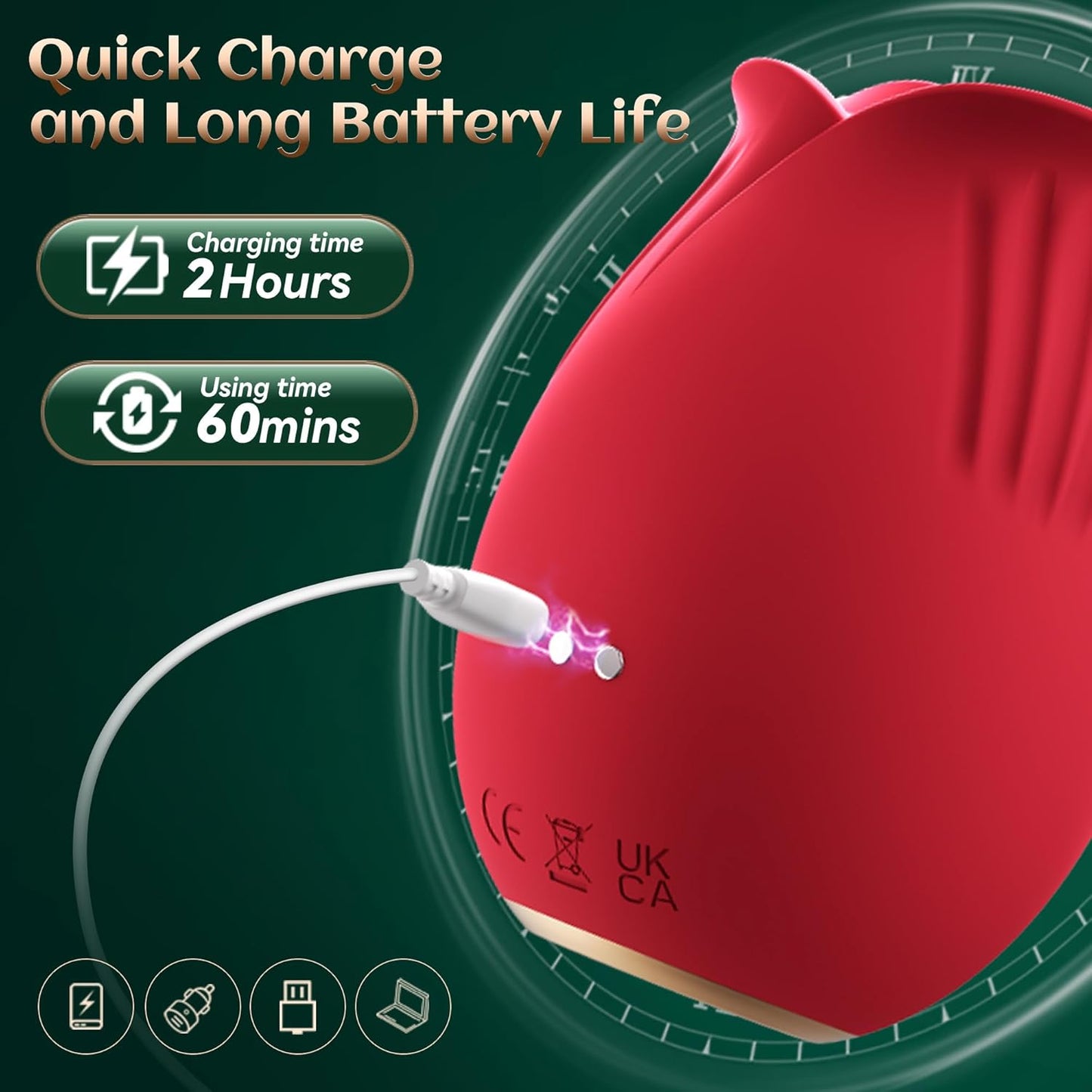 VortexLick Rosa Estimulador Clitoriano con 9 Modos de Succión