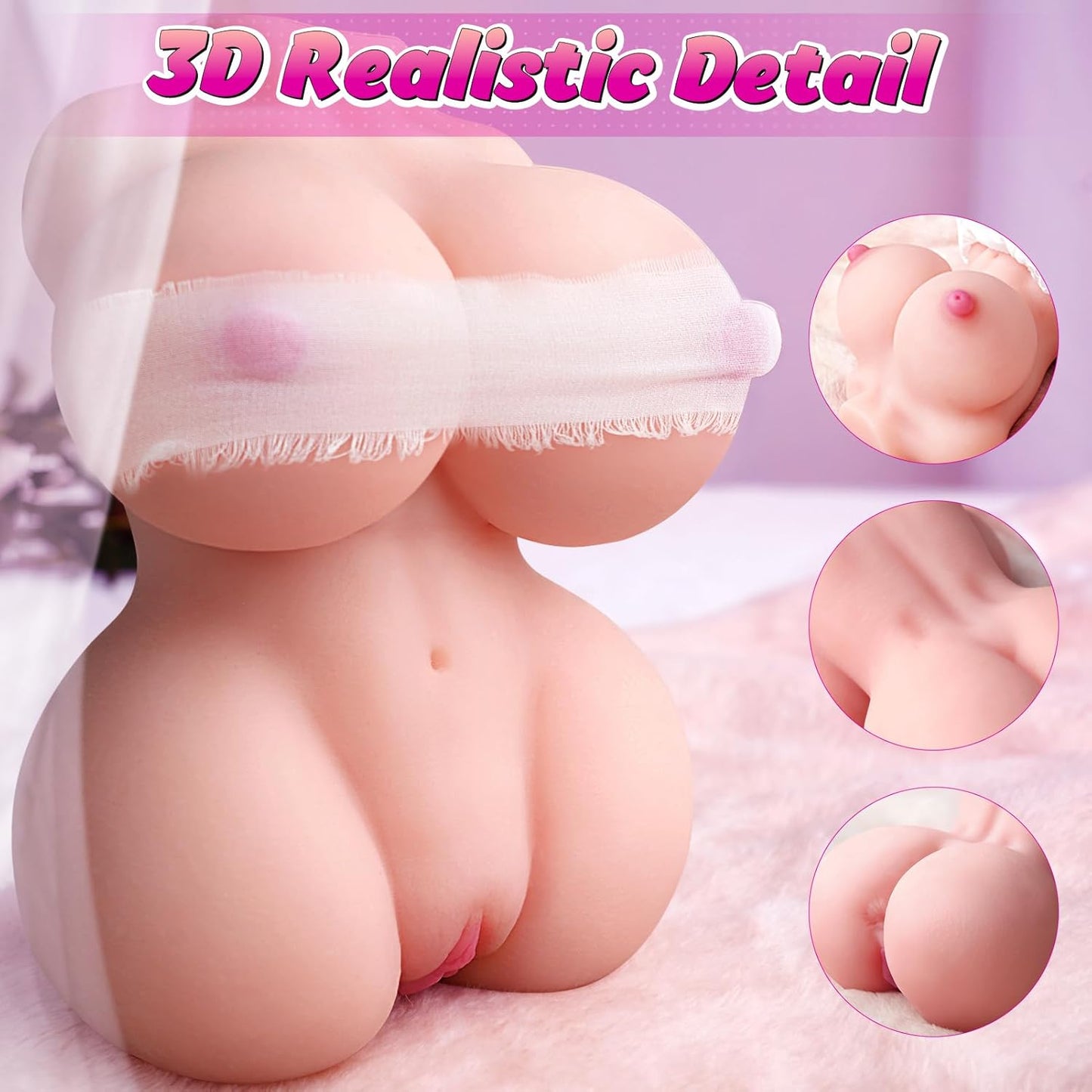 LumeAngel: Mini muñeca sexual para hombres | Vagina de bolsillo de 0,8 kg con textura realista