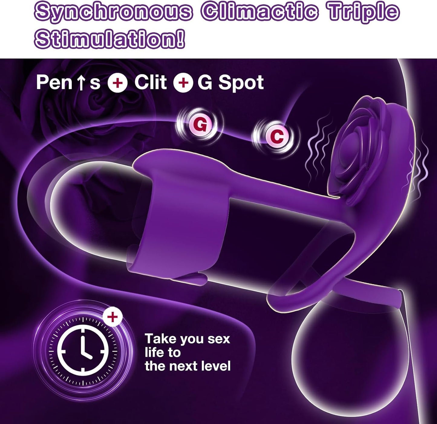 Anillo de pene vibratorio para parejas Pulse Rose Intimacy