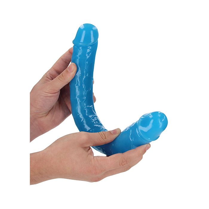 RealRock 15" Doble Dong que brilla en la oscuridad - Azul neón