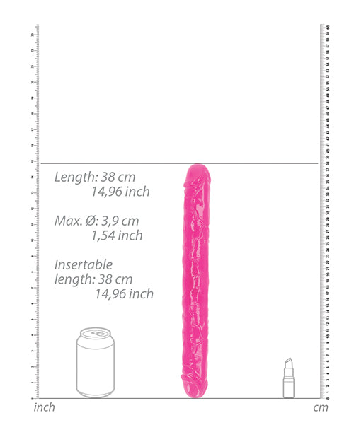 Realrock 15" Double Dong Luminescent Rose Néon