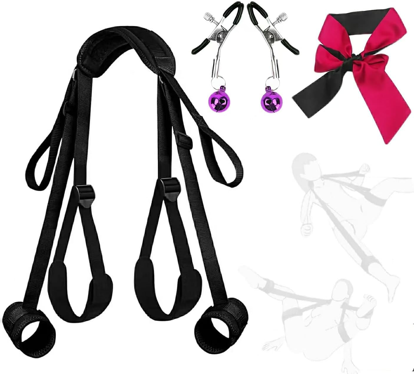 Arnés de sexo ajustable OpenForm, Kit BDSM, Puños