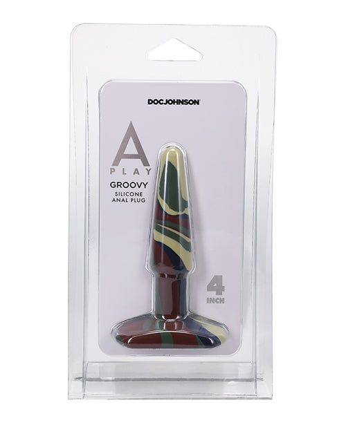 Un plug anal en silicone rainuré de 10 cm A Play – Camouflage