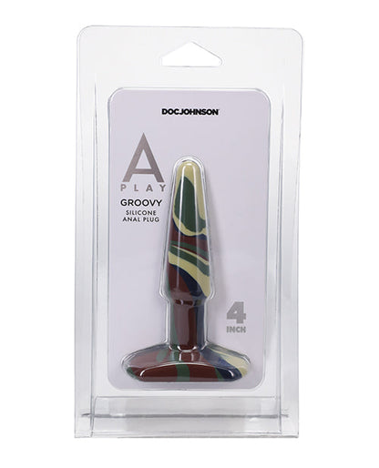 Un plug anal en silicone rainuré de 10 cm A Play – Camouflage